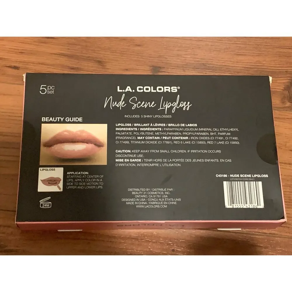 New Sealed L.A. COLORS Nude Scene Lip Gloss Gift Set